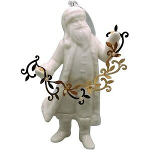 2011 Hallmark Getting Into‎ The Spirit Porcelain Ornament Santa Simple Elegance